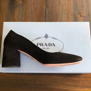 PRADA Black Suede Heels